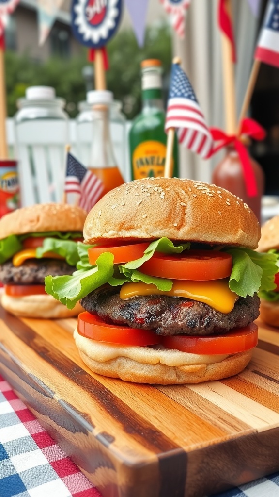 Grilled Beef Burgers for 4th of July Celebrations